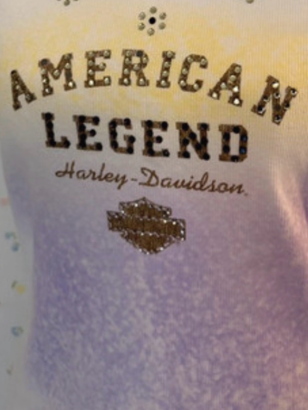 Harley-Davidson Cream & Lavender 'American Legend' Studded Tank. Bling ur Ride! - Picture 4 of 8